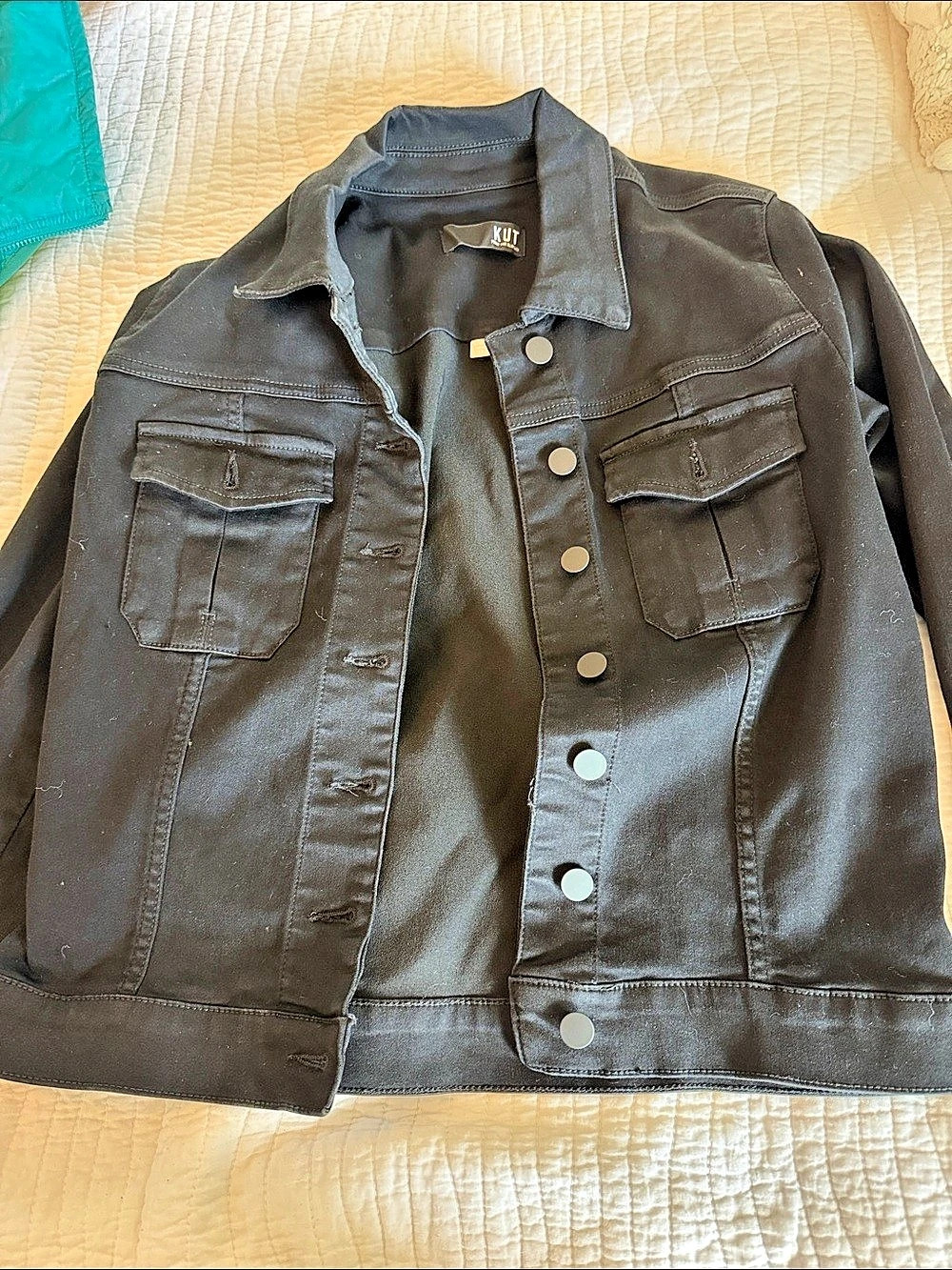KUT from the Kloth Black Jean Jacket Size Medium